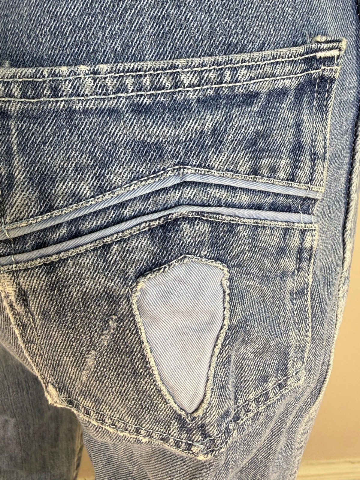 Vintage 1970s Blue Jeans, High Rise, Straight Leg, Best Made Togs Size 0, 25″x33