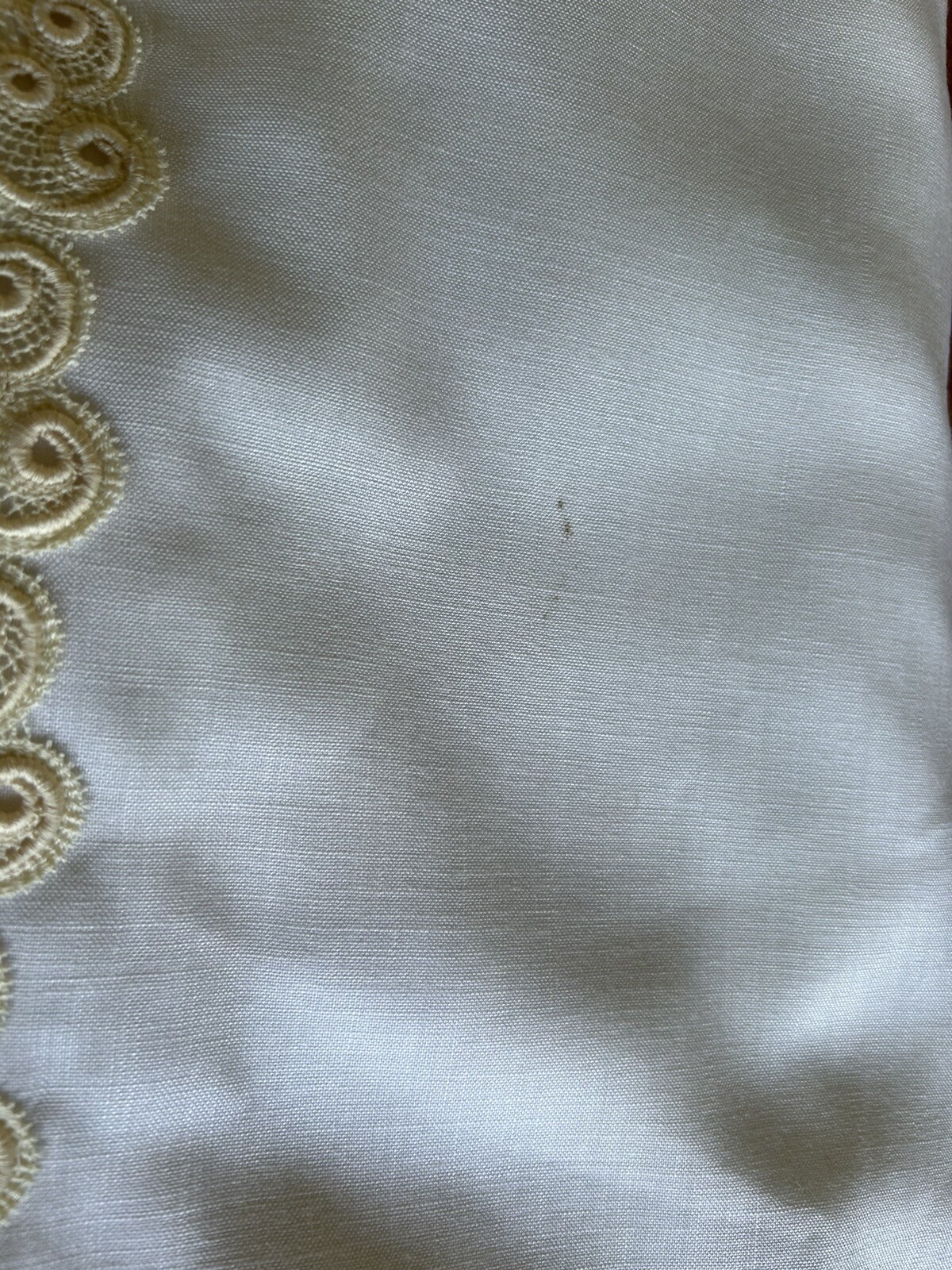 Vtg Edythe Vincent For Alfred Angelo Wedding Dress 1960s White Linen Ivory Lace