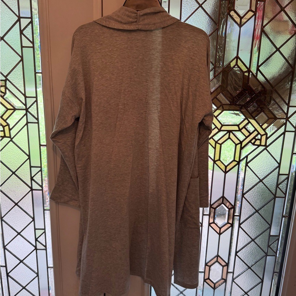 Eileen Fisher Heather gray Open Front Long Jacket, large NWOT NO FLAWS