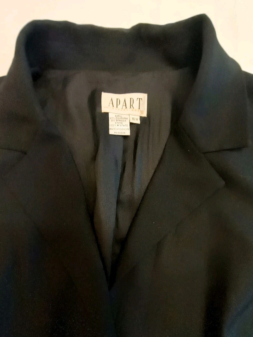 Apart Impressions Black Open 1 Button Size 16W Long Sleeve Vintage