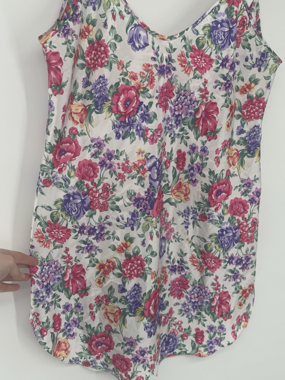 Intimates Floral Sleeveless Garden Party Babydoll slip Dress Coquette VTG L