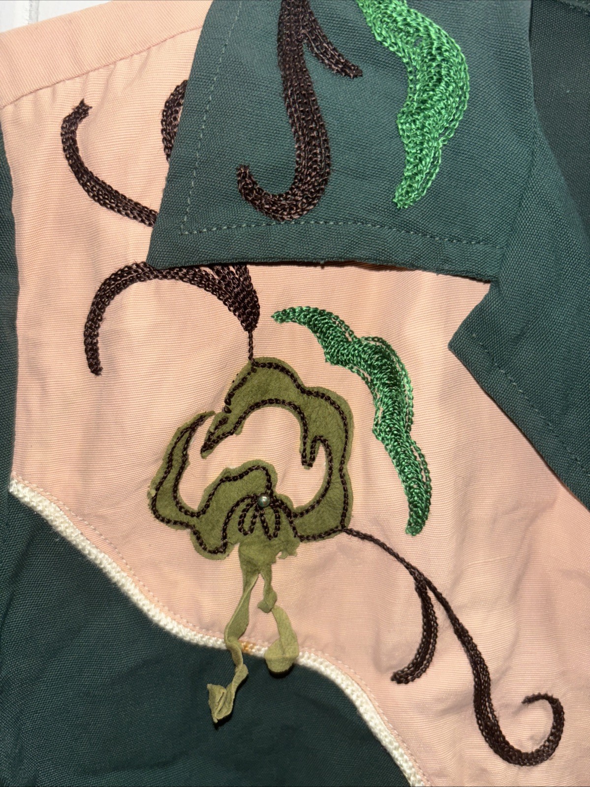 Vintage Ranch Maid Western Wear Denver Green Western Shirt Small Size No Tag