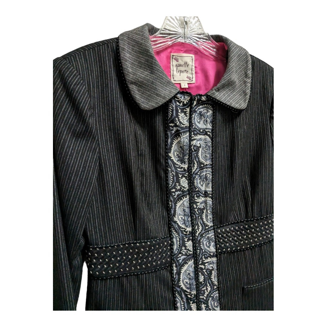 Vintage Nanette Lepore Black Blazer Jacket Size 2