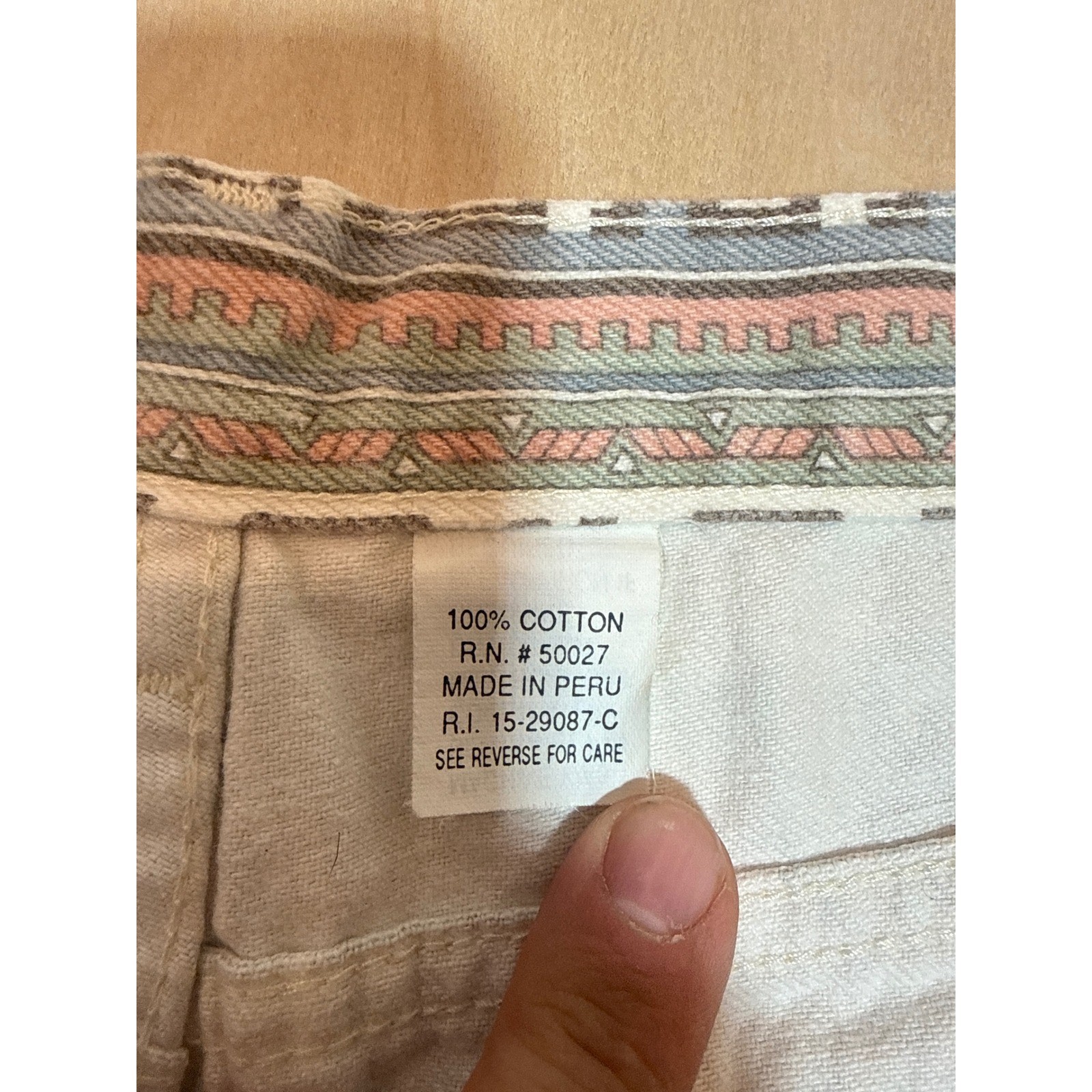 Vintage Bill Blass 80s High Waisted Southwestern Geometric Denim Shorts Size 10