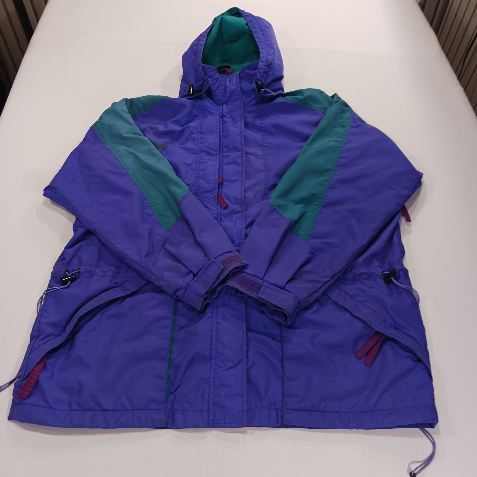 Vintage Columbia Radial Sleeve SL5450 Women’s Purple/Green Hoodie Jacket Size XL