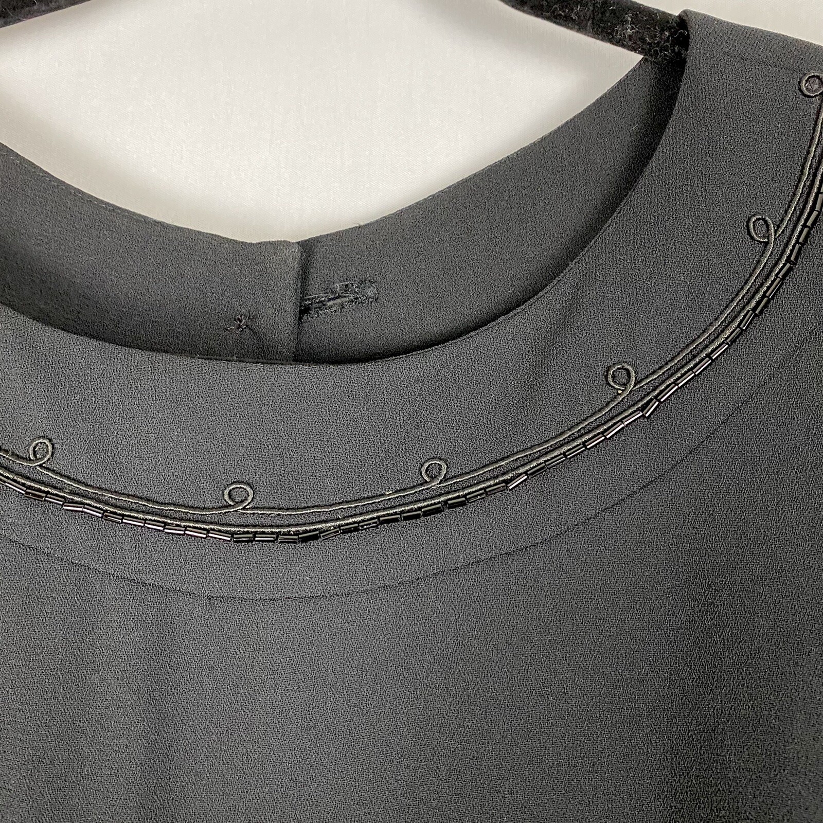 Vintage Yves Cossette Depeche Mode Little Black Dress US 10 Petite Beaded Detail