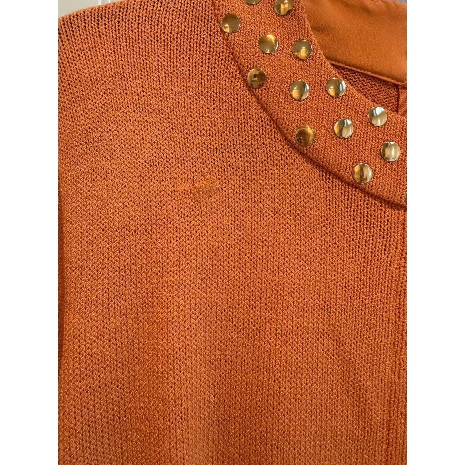 Vintage St. John Evening Santana Knit Dress – Studded Persimmon