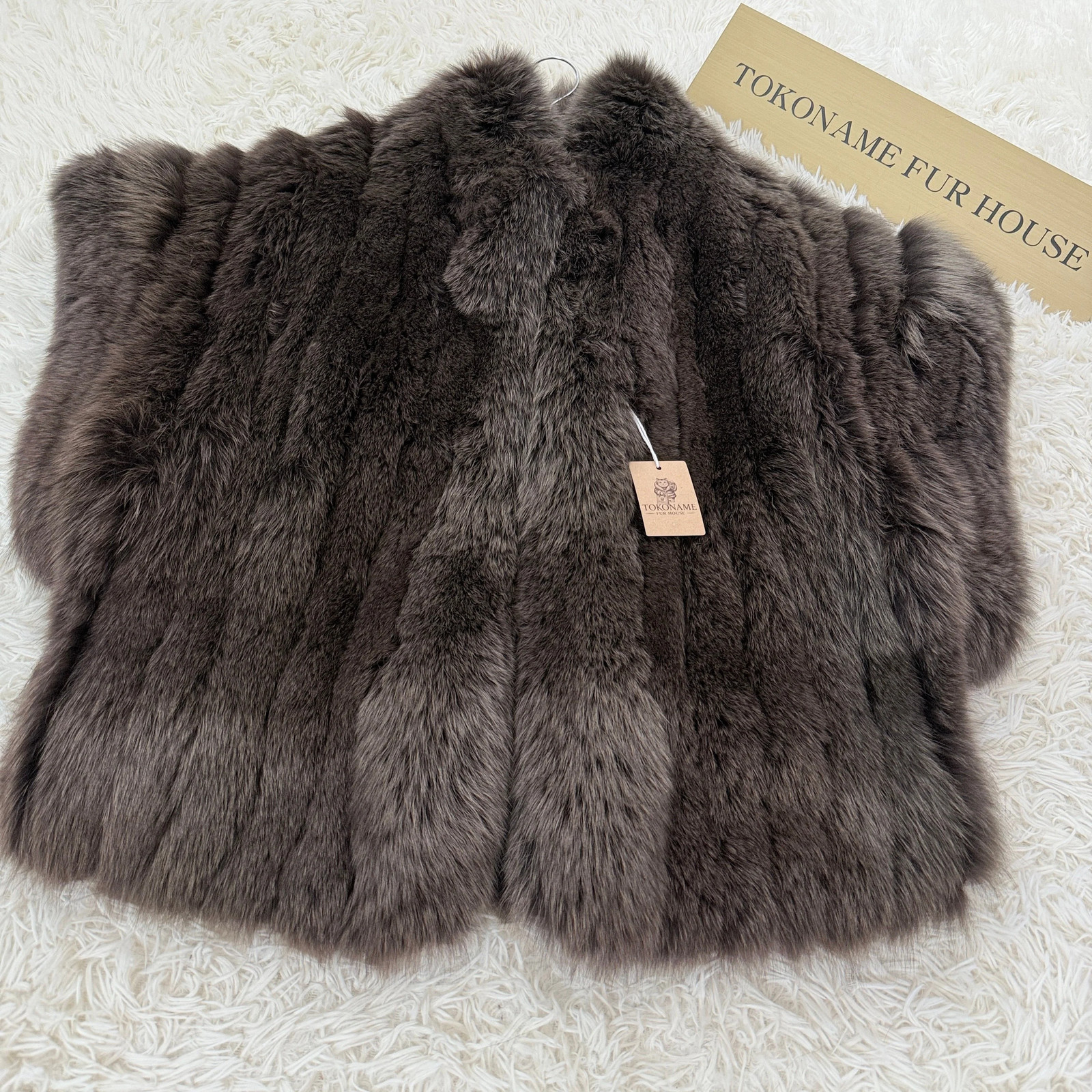 Blue Fox Ash Brown Dyed Vest Vintage Fur Japan