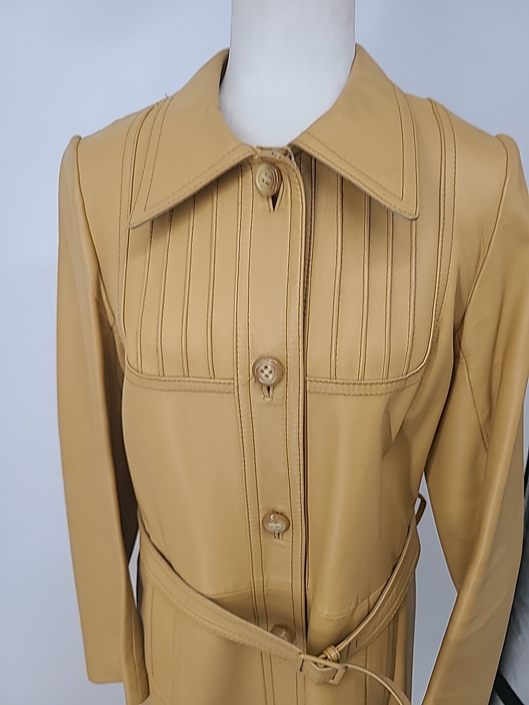 Vintage Leda Spain By Gropper For I. Magnin Long Leather Trench Coat