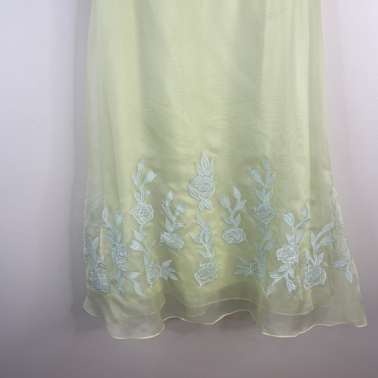 Vintage Watters & Watters Silk Tea Party Dress 10 Ethereal Embroidered Cocktail