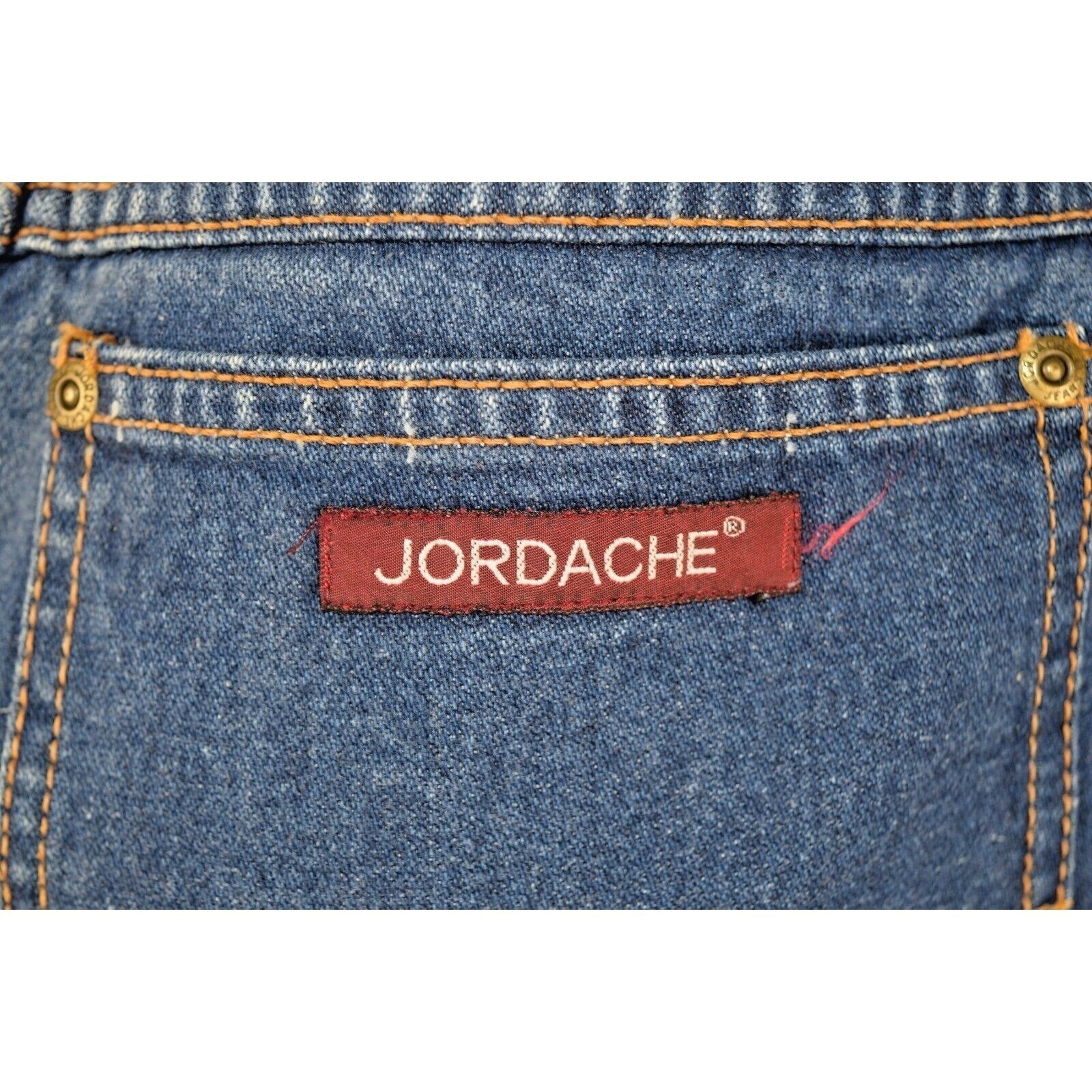 Vintage Jordache Jeans 28 x 29 70s Blue Pleat Tapered High Waist Patched MadeUSA
