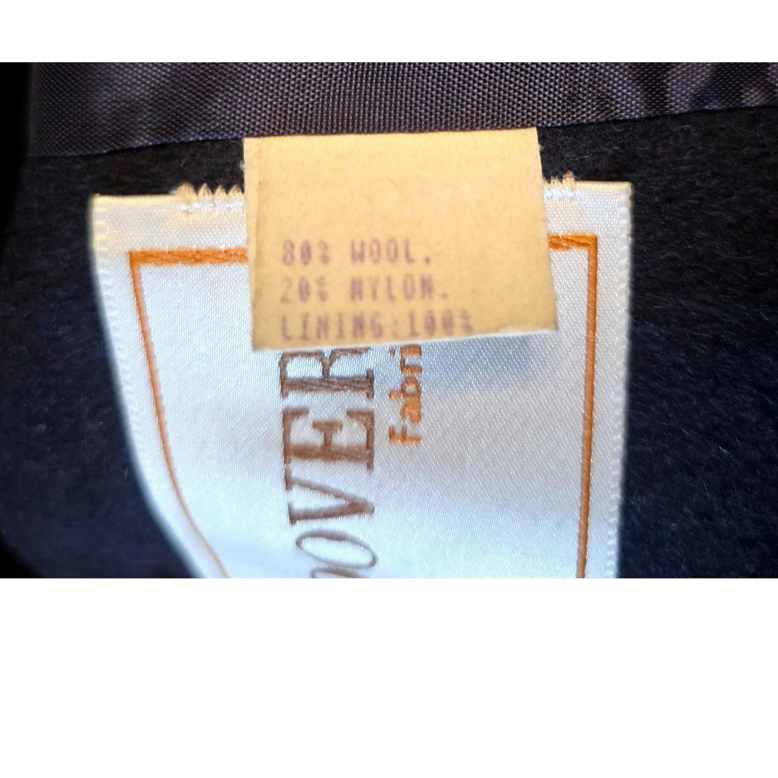 VTG JoFeld Andover Navy Wool Double Breasted Pea Coat Gold Crest Button L/XL?
