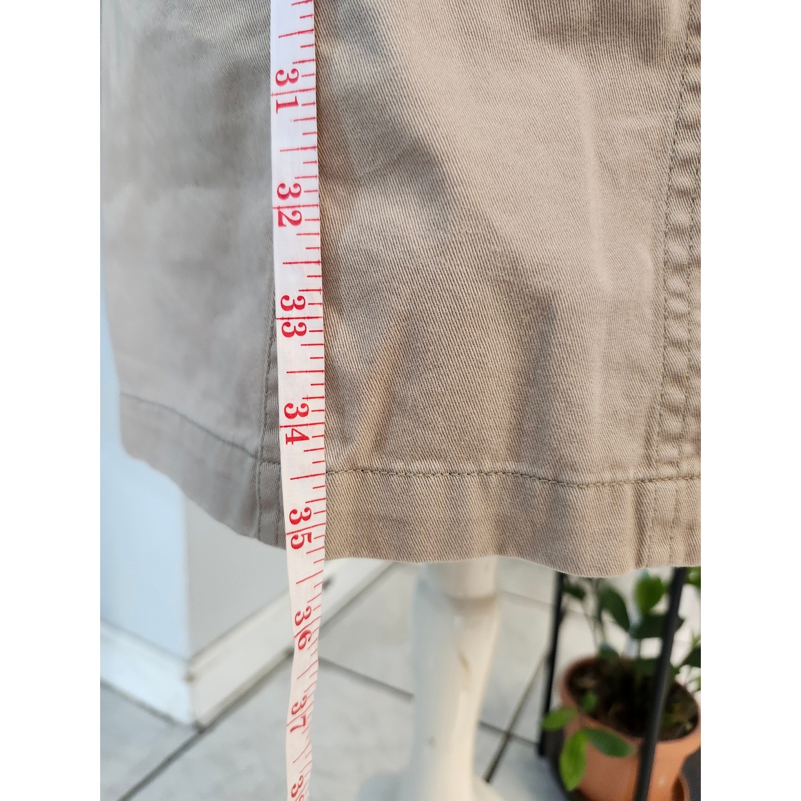 Vintage NY Jeans New York & Company Khaki Cotton Button Front Utility Dress