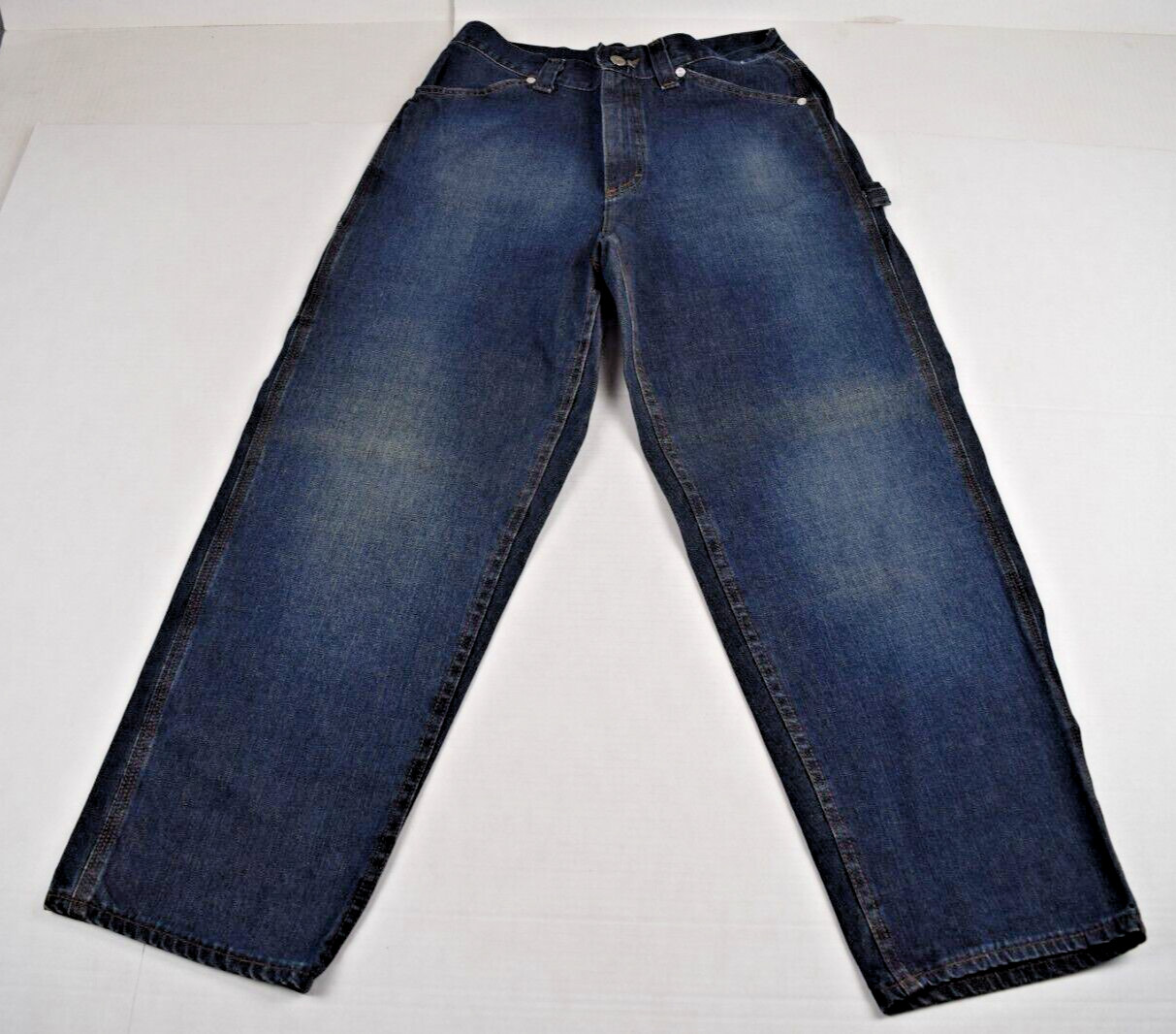 Vintage Jeans Lee Riveted W30 L28 90s Blue Painter Style Relaxed Fit Made USA