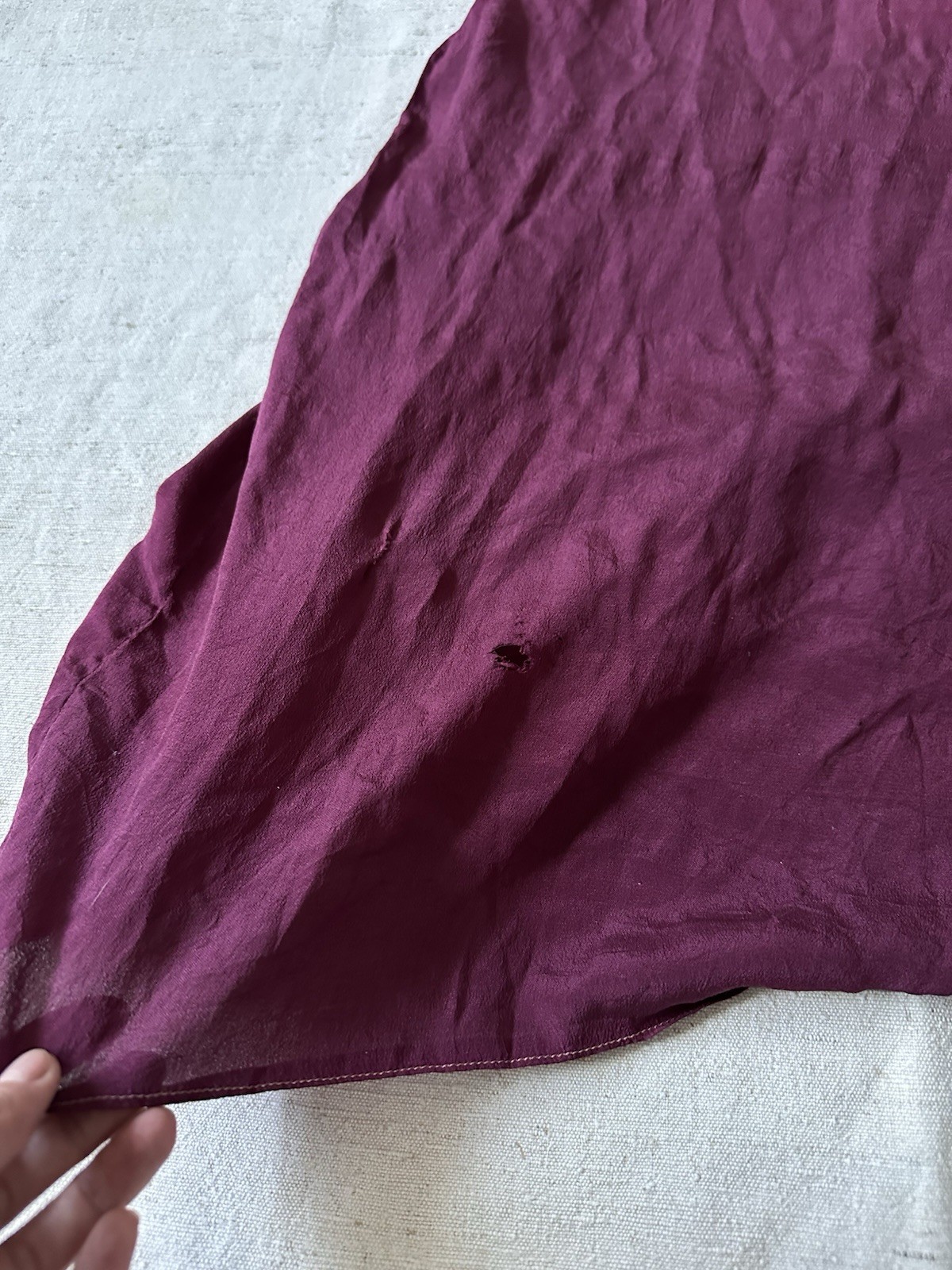 1920s Antique Pink Burgundy Silk Flapper Dress As Is Women’s Small