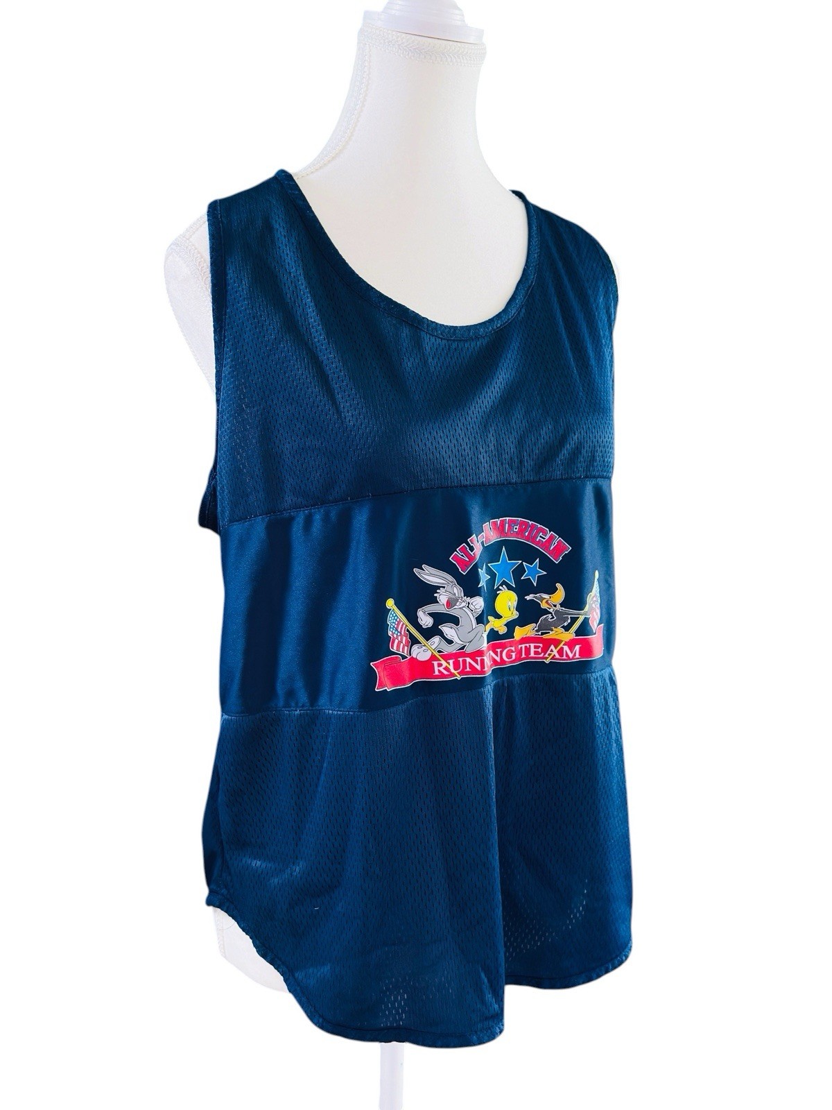 Vintage Looney Tunes All-American Running Team Mesh Jersey Tank Top S