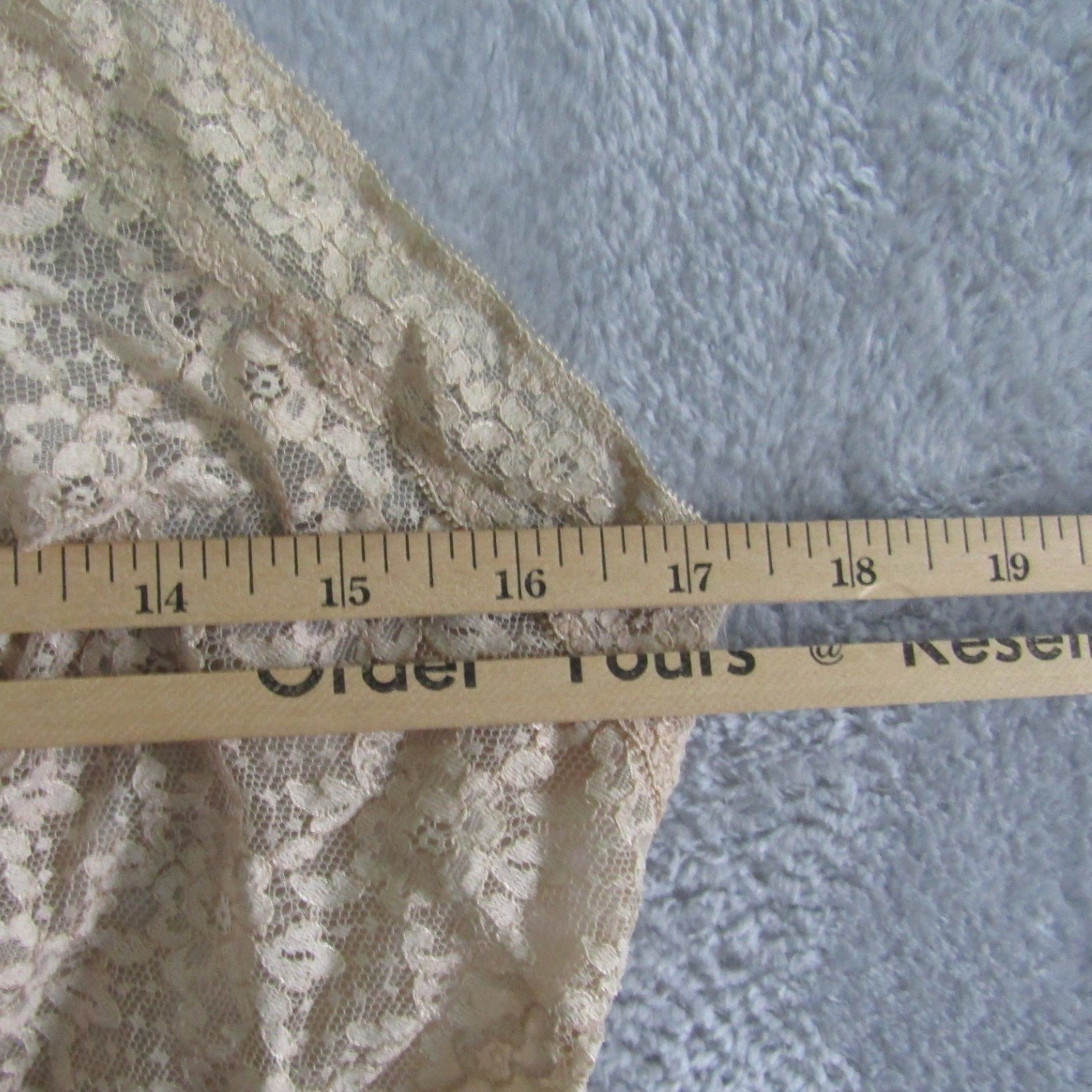 Vintage Beige Lace Trim Full Slip Dress Pleated Ruffle Hem Adjustable Straps