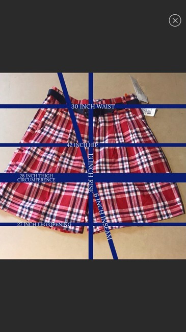 VINTAGE 1990’s DEADSTOCK JJ FARGO RED PLAID PLEATED SHORTS & BELT SIZE 11/12 NWT