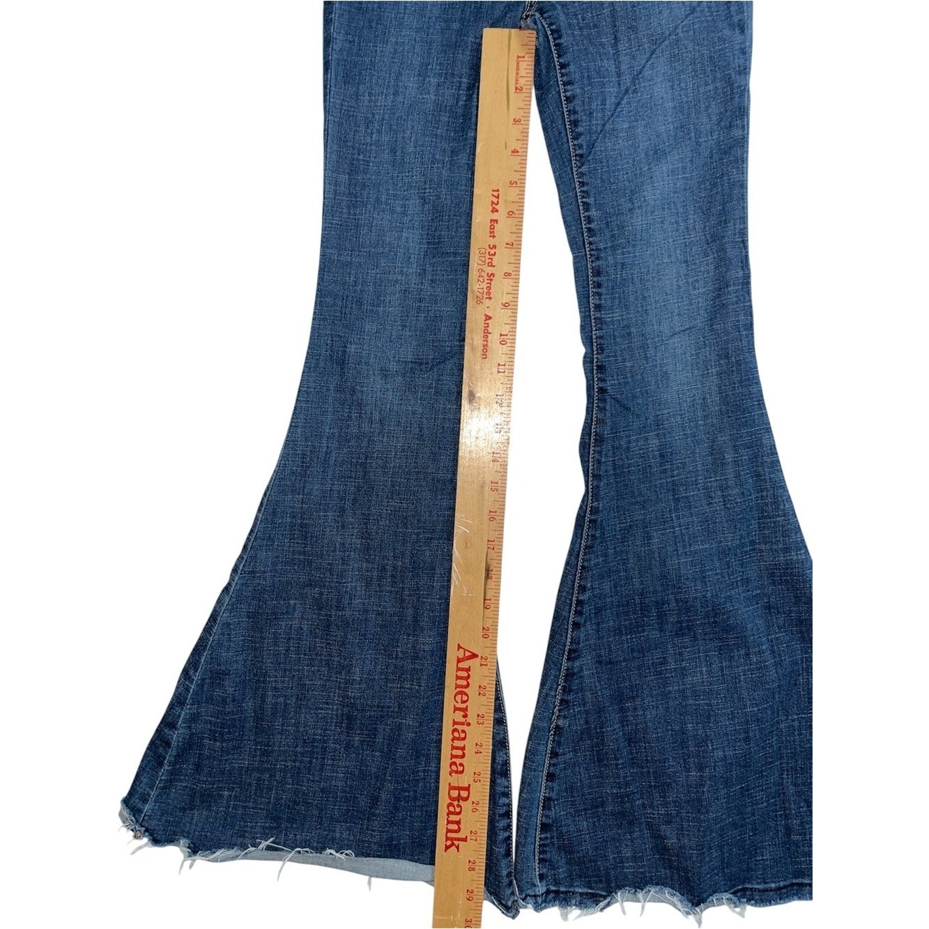 We The Free Extra Wide Flare Jeans Size 25 Button Fly Boho Festival Denim