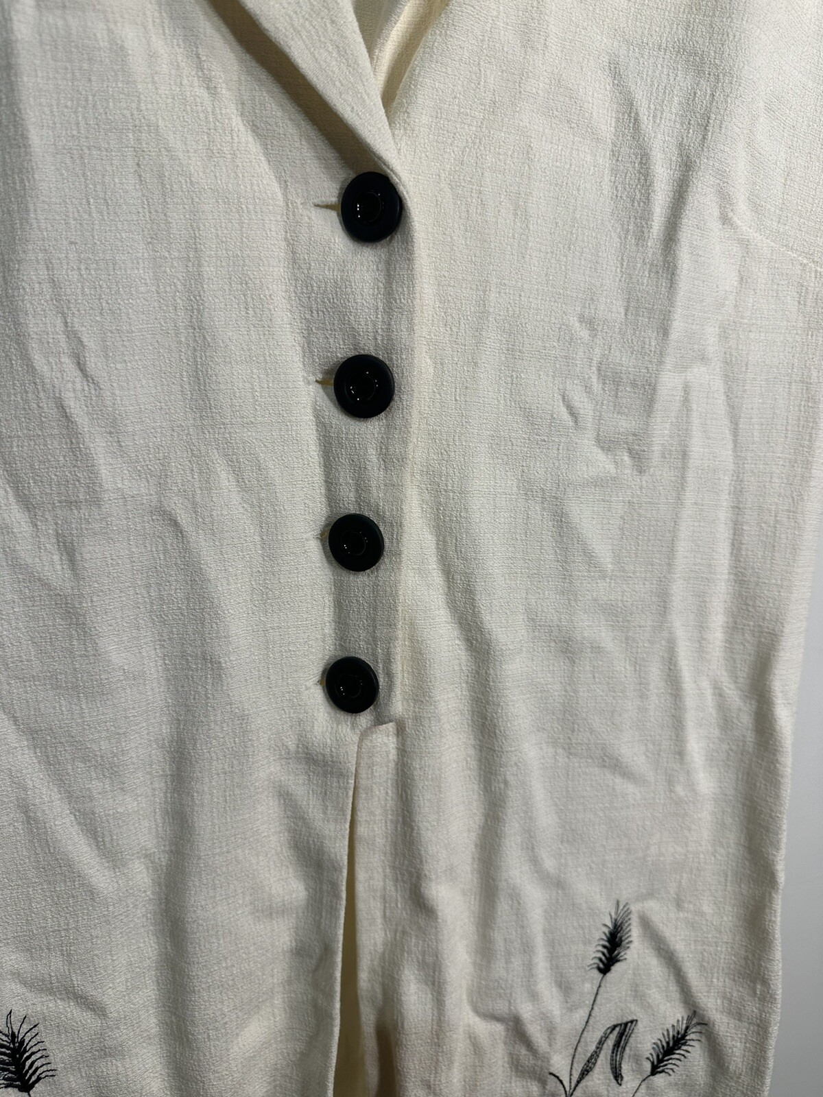MENU womens vintage over jacket short sleeve white black size 10