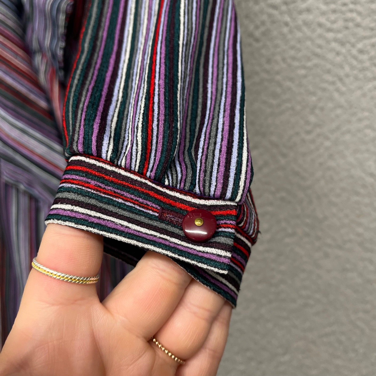 Heury Lee Vintage Dress Womens 12 Purple Striped Secretary Geek 60’s 70’s