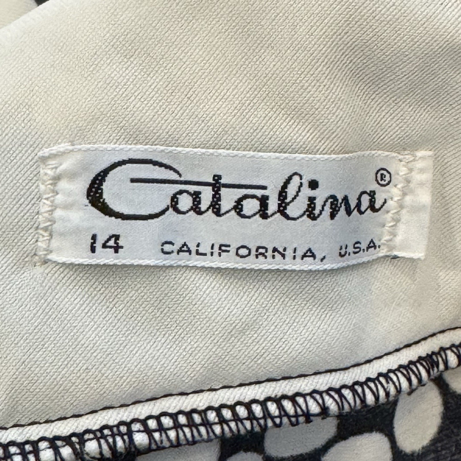 Vintage Catalina California Black White Op Art Mod Halter Swim 60s Maxi Dress