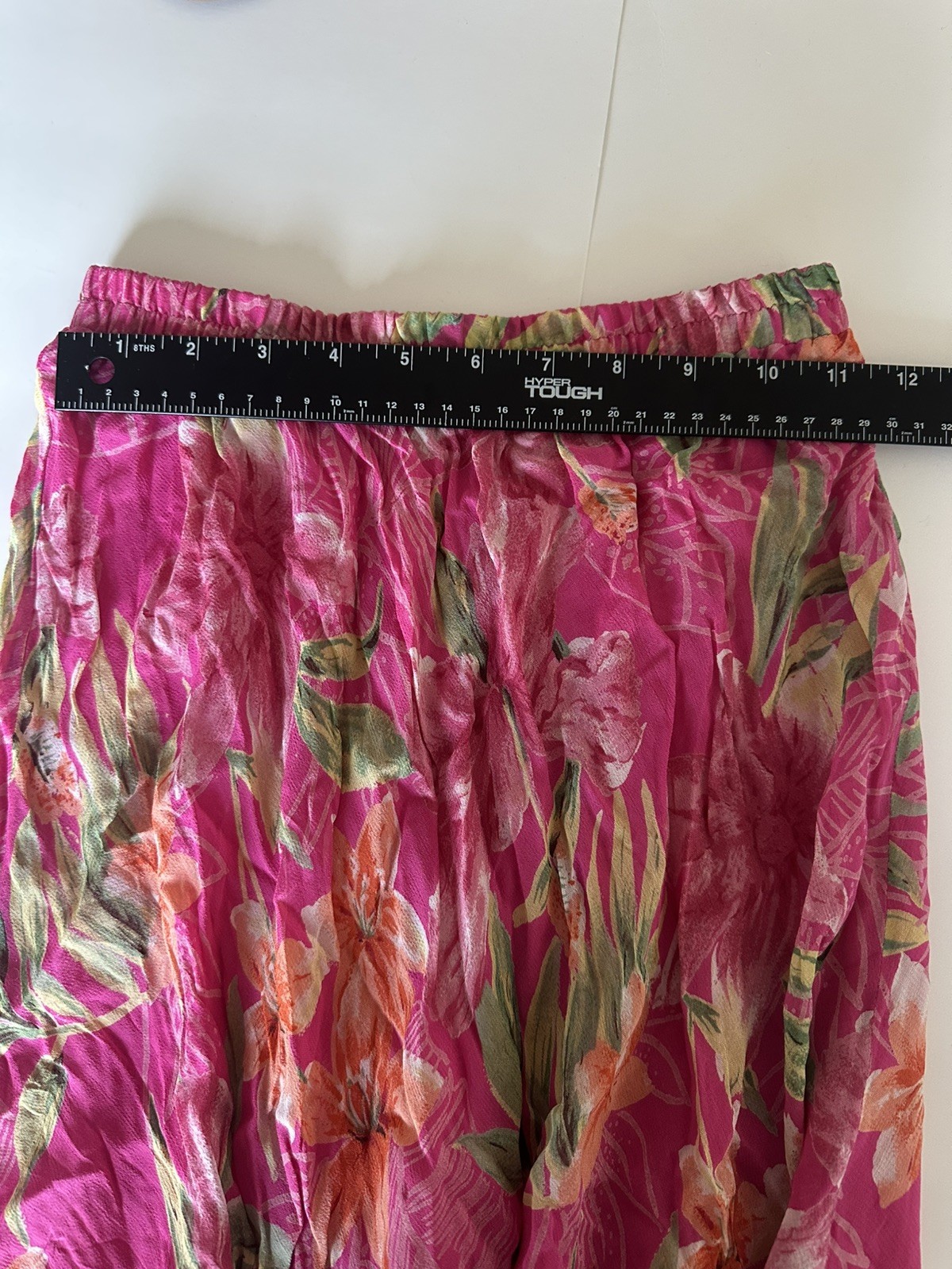 Vintage Pink Floral Skirt Cottage Garden Party Midi Sz P (XS)