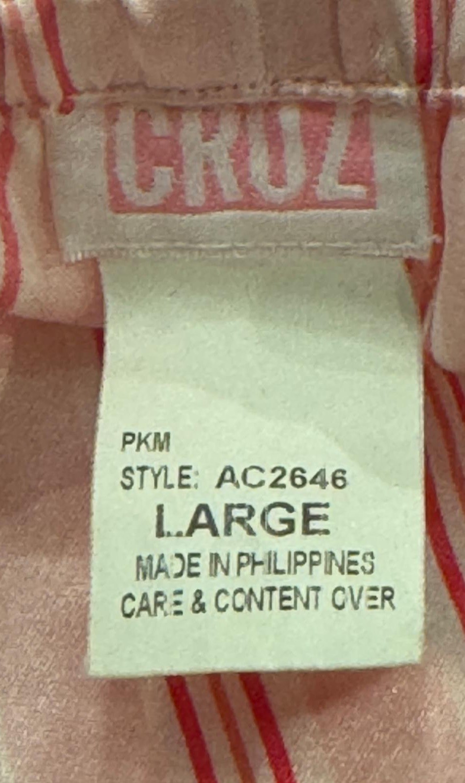 VTG 80’s CRUZ Pink/Red Striped Satin Elastic Waist Laced Cuffs Pajama Pants L