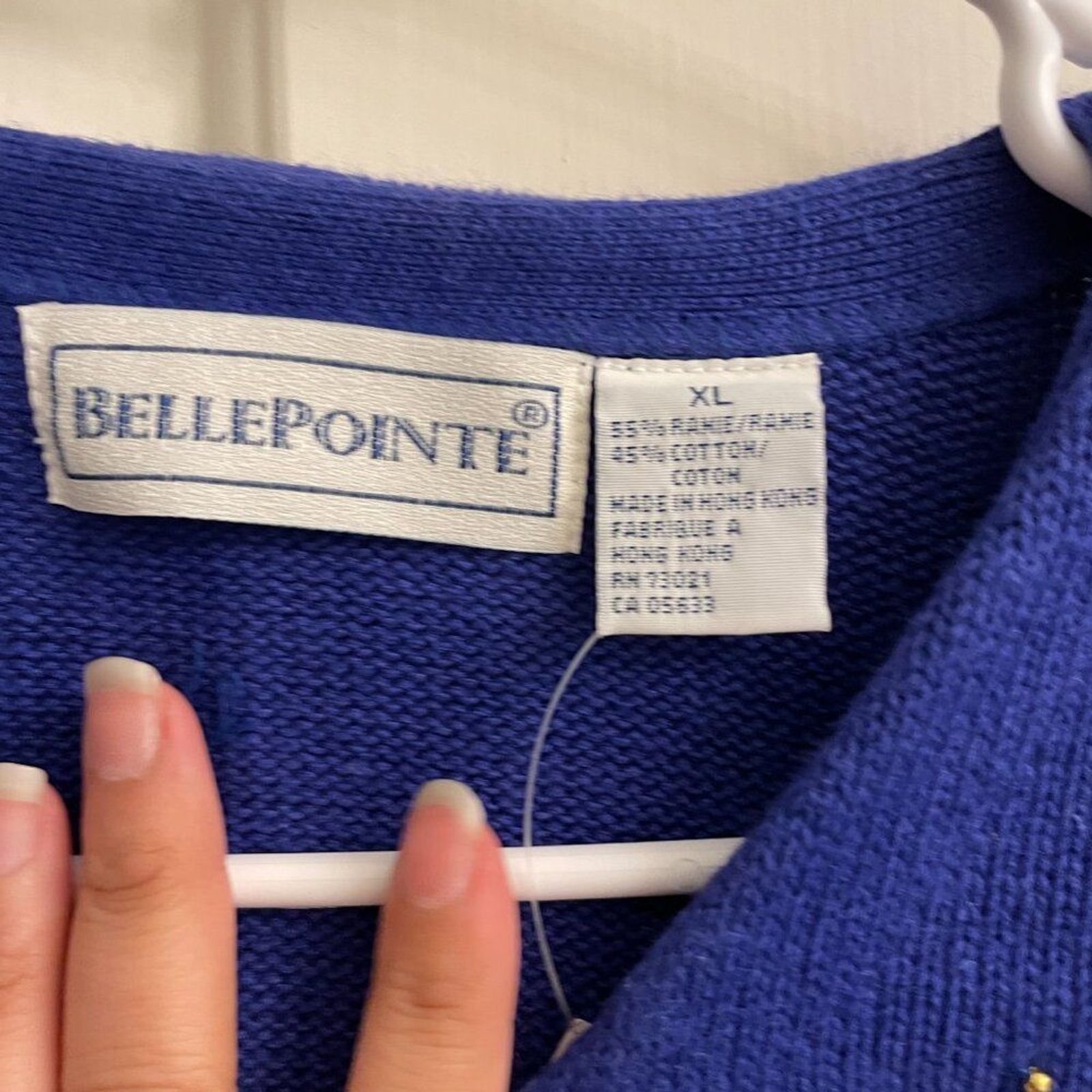 NWT Vintage BellePointe World Peace Blue Sweater Cardigan