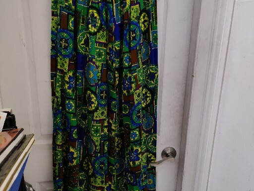 Vtg Dutchmaid Ephrata PA 28 Maxi Skirt 60s Mod Stained Glass Green Blue Yellow