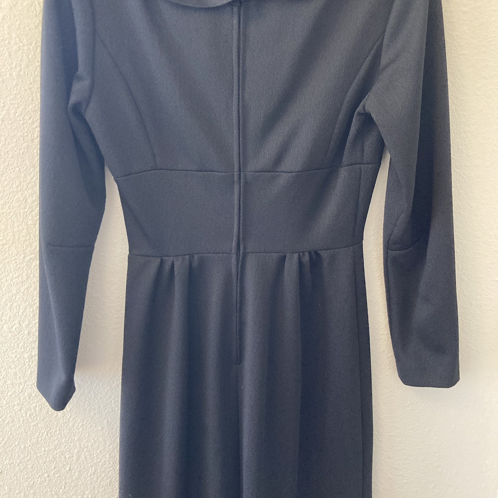 VINTAGE Mr Bob of California Maxi Dress Black Long Sleeve Ruffles MCM 70’s