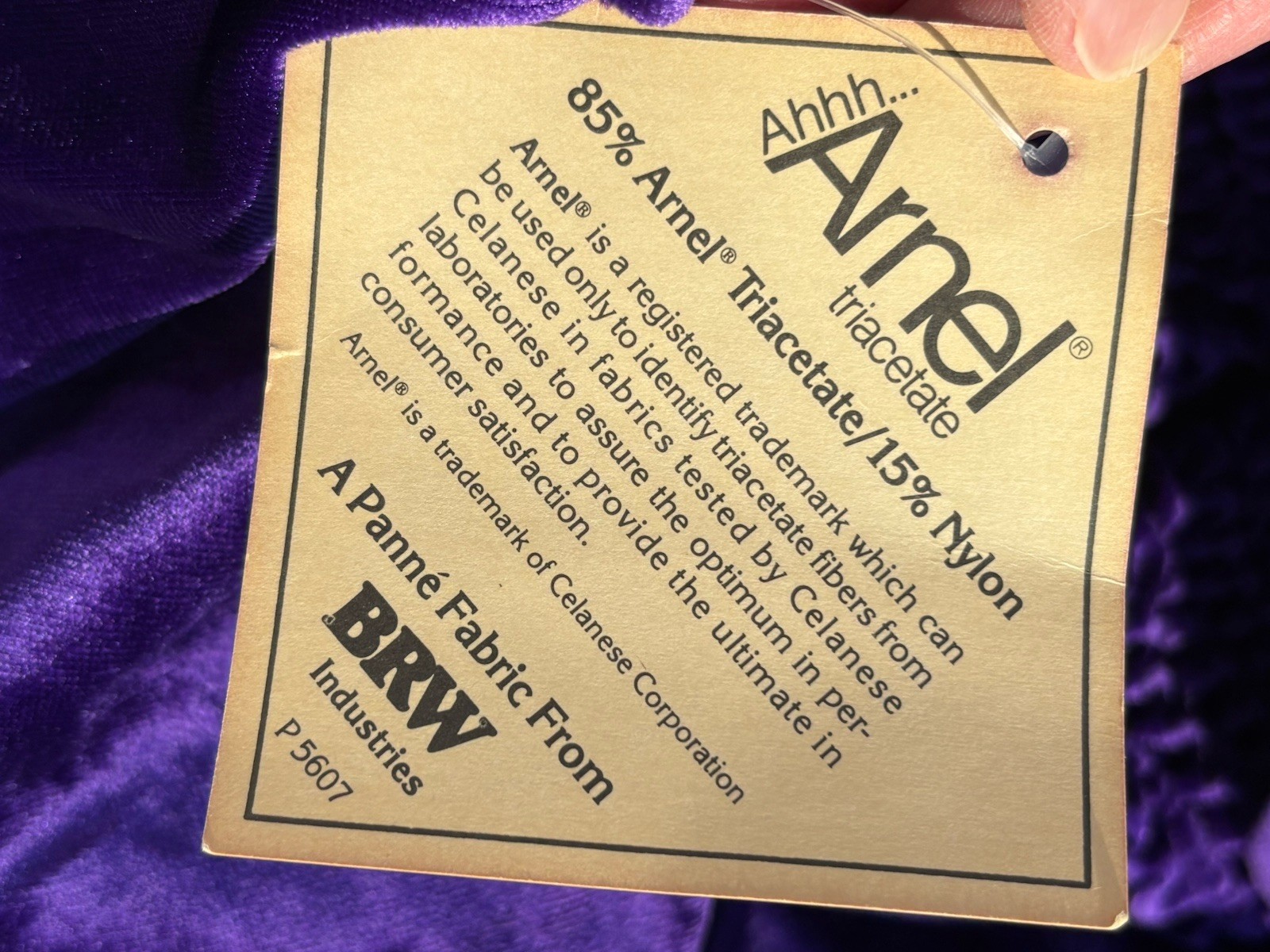 VTG Women Velour PURPLE Front Zip Long Robe Housecoat Luxurious 80s NOS M B38-40