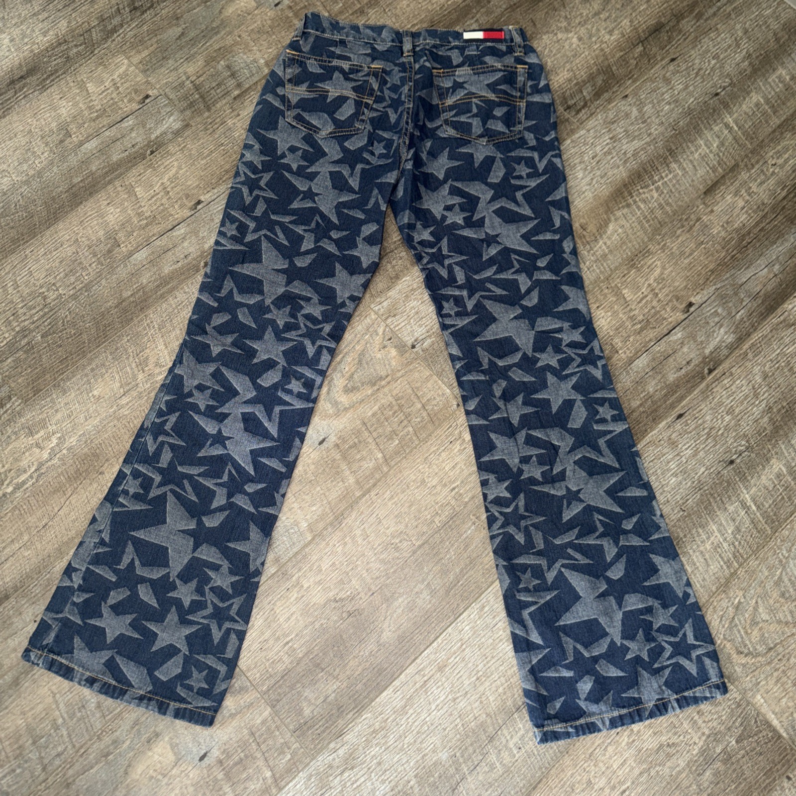 Vintage Y2K Tommy Jeans Hilfiger PATRIOTIC STARS Flare jeans Women size 5