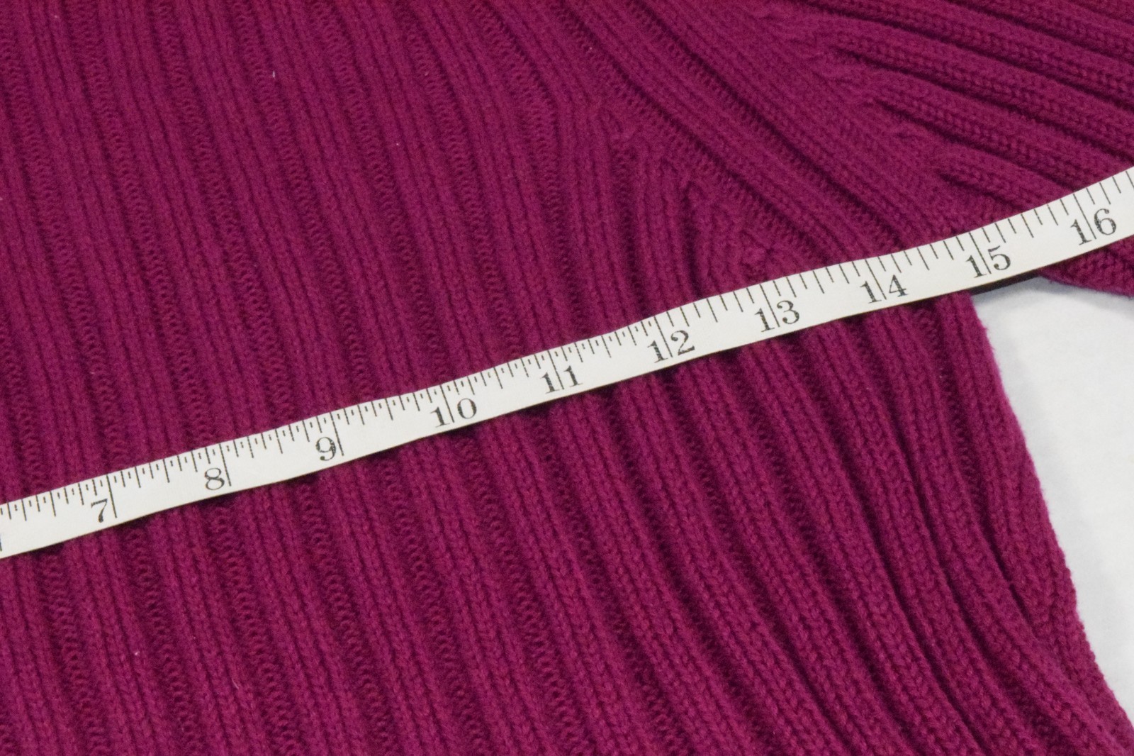 Vintage St Johns Bay Sweater Top Size M 90s Fuchsia Pink Ribbed Cotton