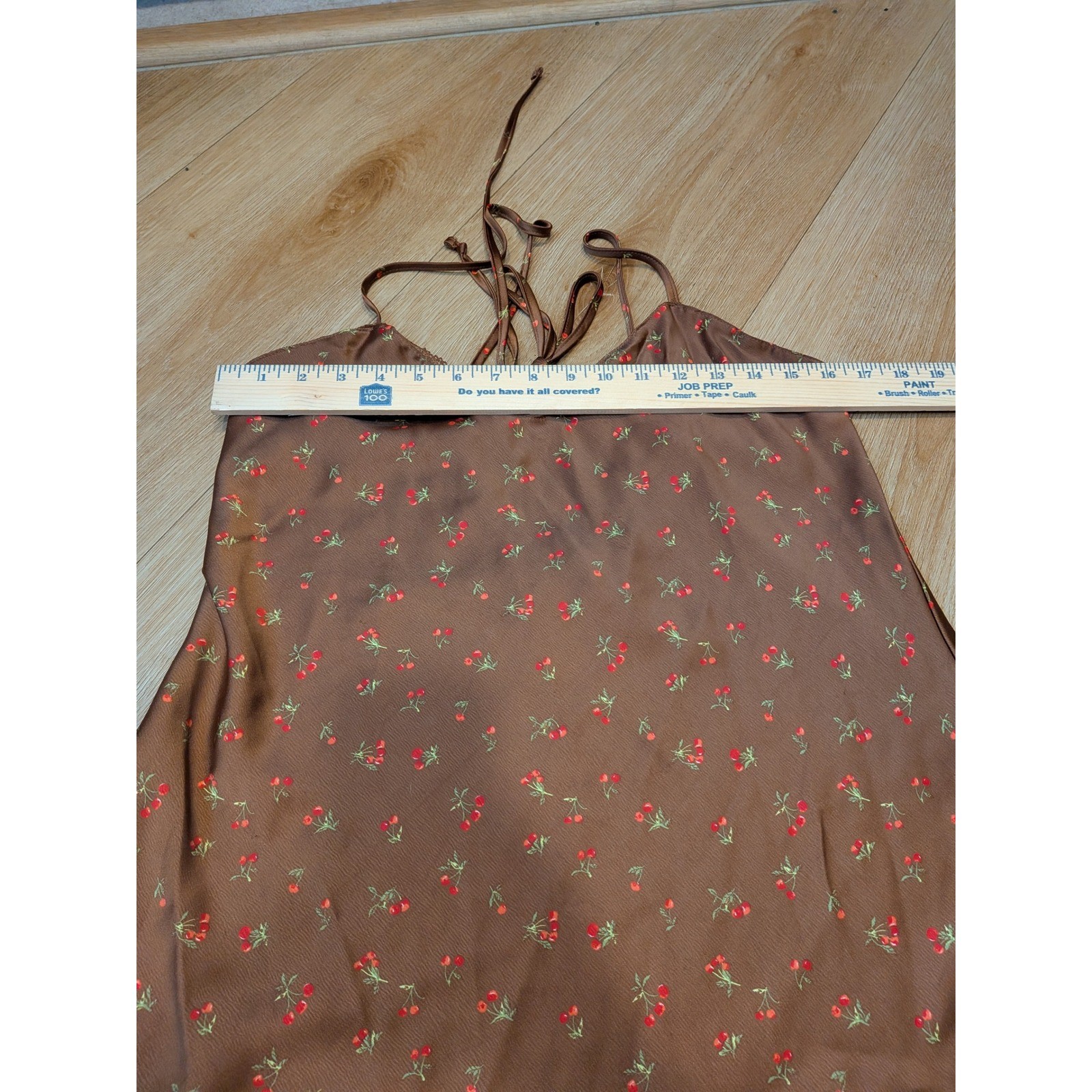 🍒 90s Style Cherry Print Babydoll Slip Dress Coquette Lace Trim Going Out Dress