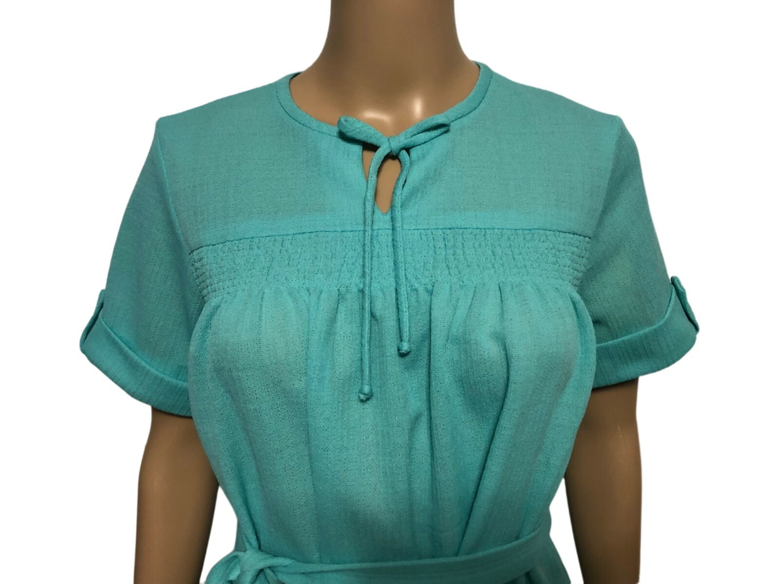 womens vtg 1970s Bleeker Street Belted Sheath Dress 12 NWT Retro Pistachio Green