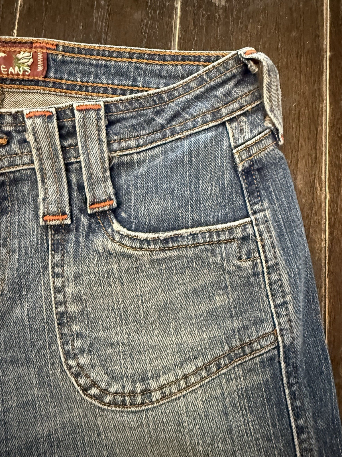Vtg HiNT Jeans Wide Leg Skater 2000s Y2K Grunge Patch Pocket Denim
