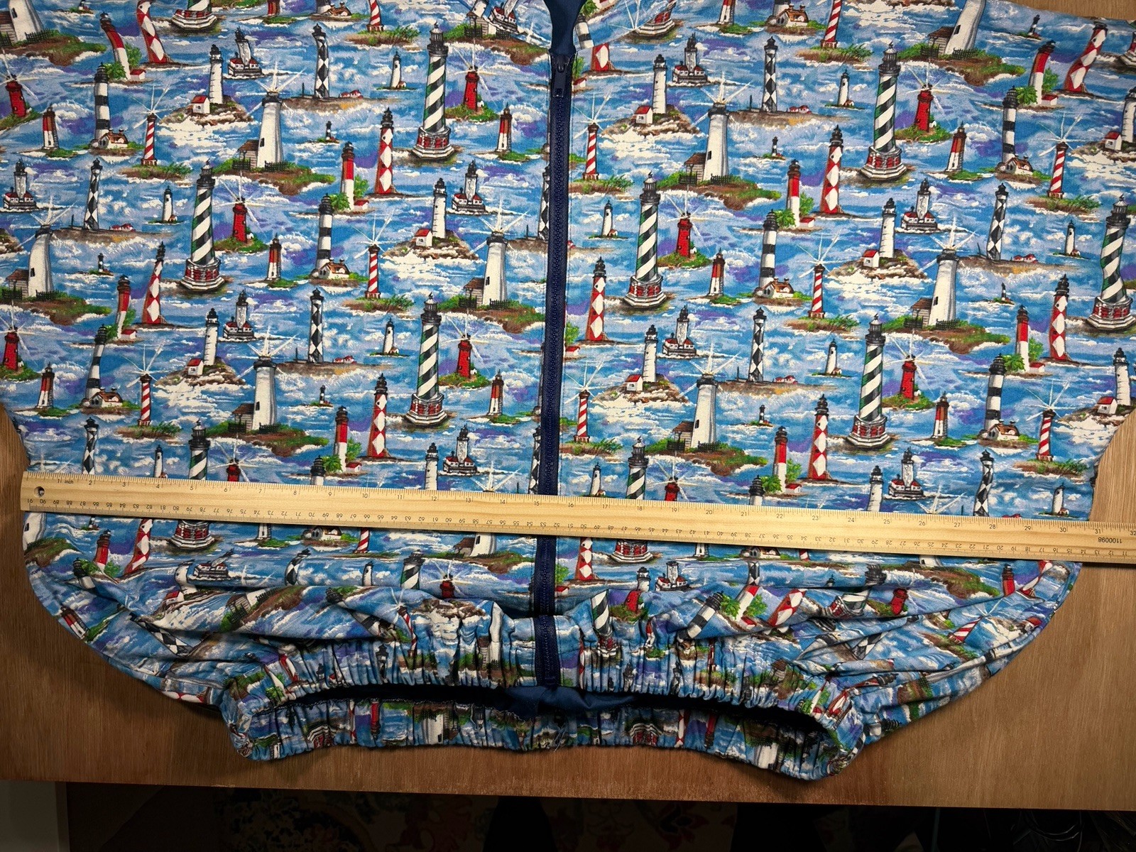 Vintage Lighthouse Coastal 70-80’s Cottage Bomber jacket Women XL Grandma Whimsy