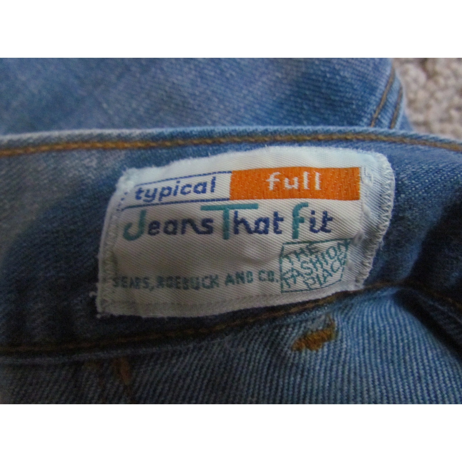 1970s Sears Jeans That Fit 28 Blue Vintage High Waisted Wide Leg Denim Mom