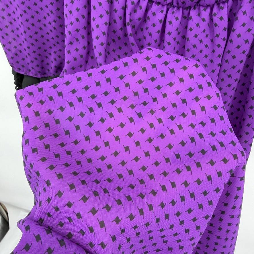 Alexis Fashions VTG Midi Dress Purple Polka Dot Retro Mod Secretary Size MD**