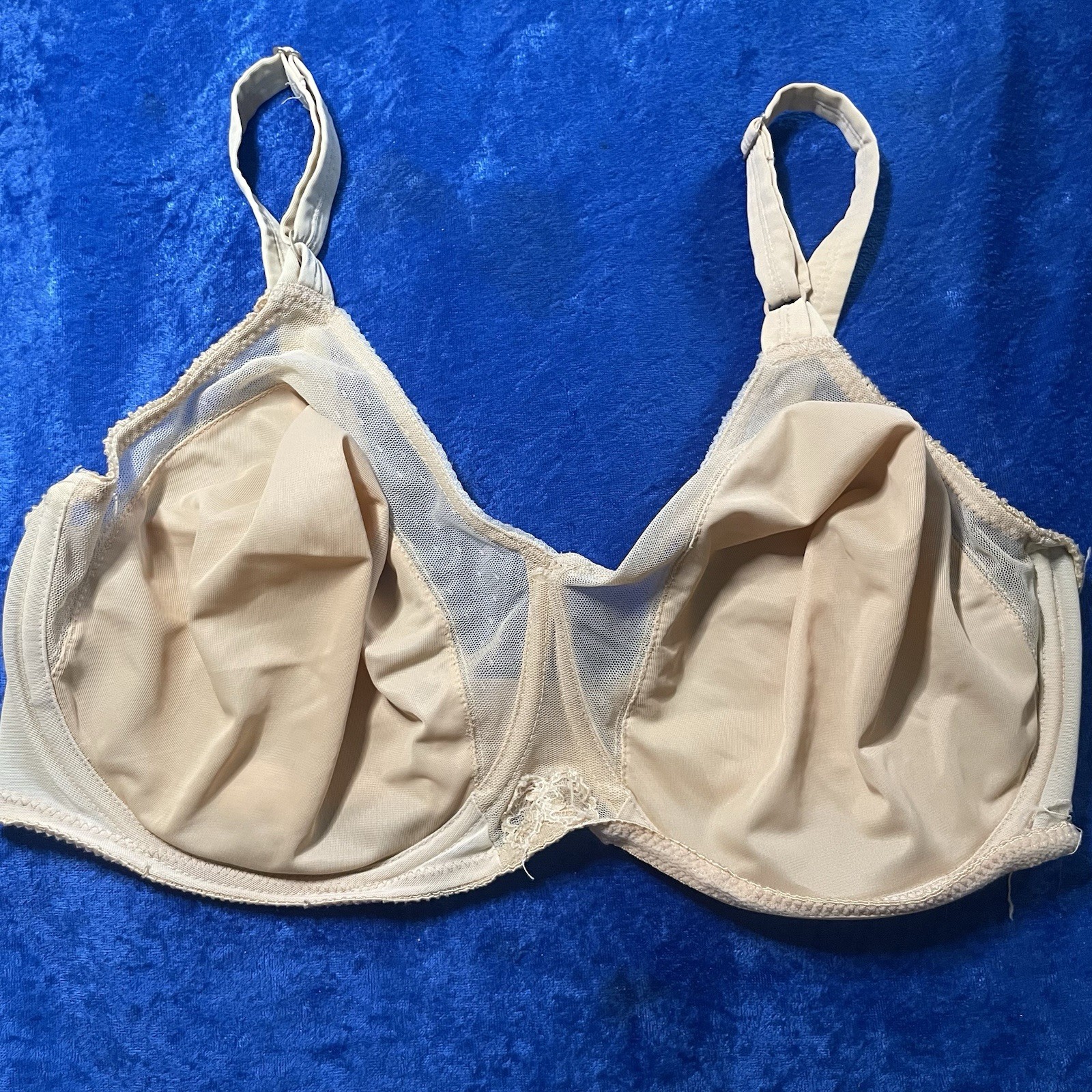 Vintage Bali Harlow Bra Tag Faded 38dd Beige Underwire Pinup Lingerie Fair Cond