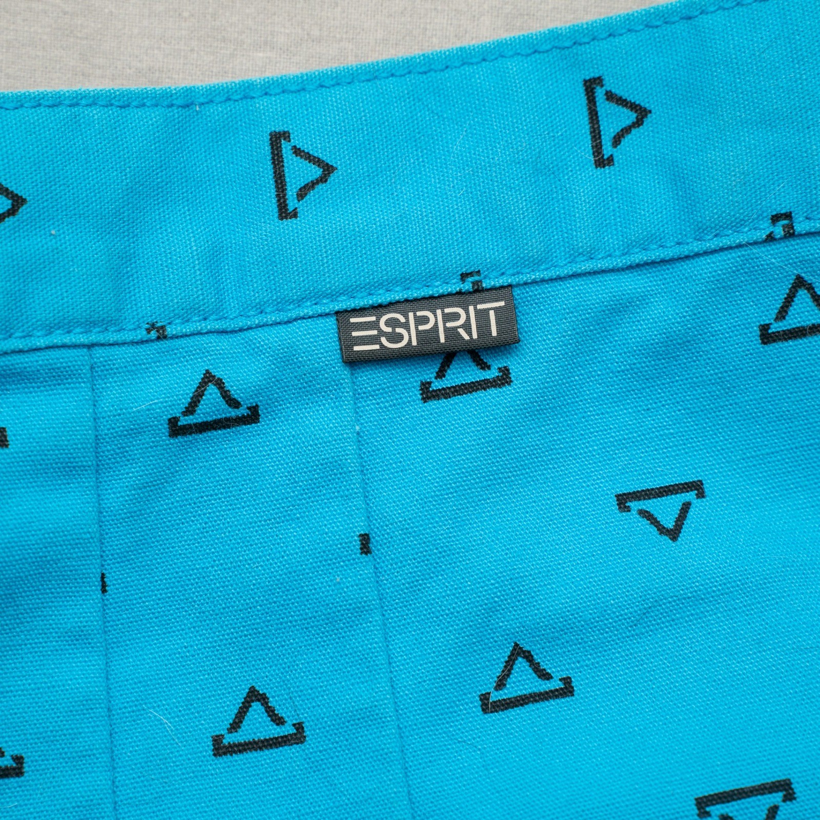 Vintage 80s Pleated High Waist Blue Pattern Side Zip Womens Pants 11/12 Cotton
