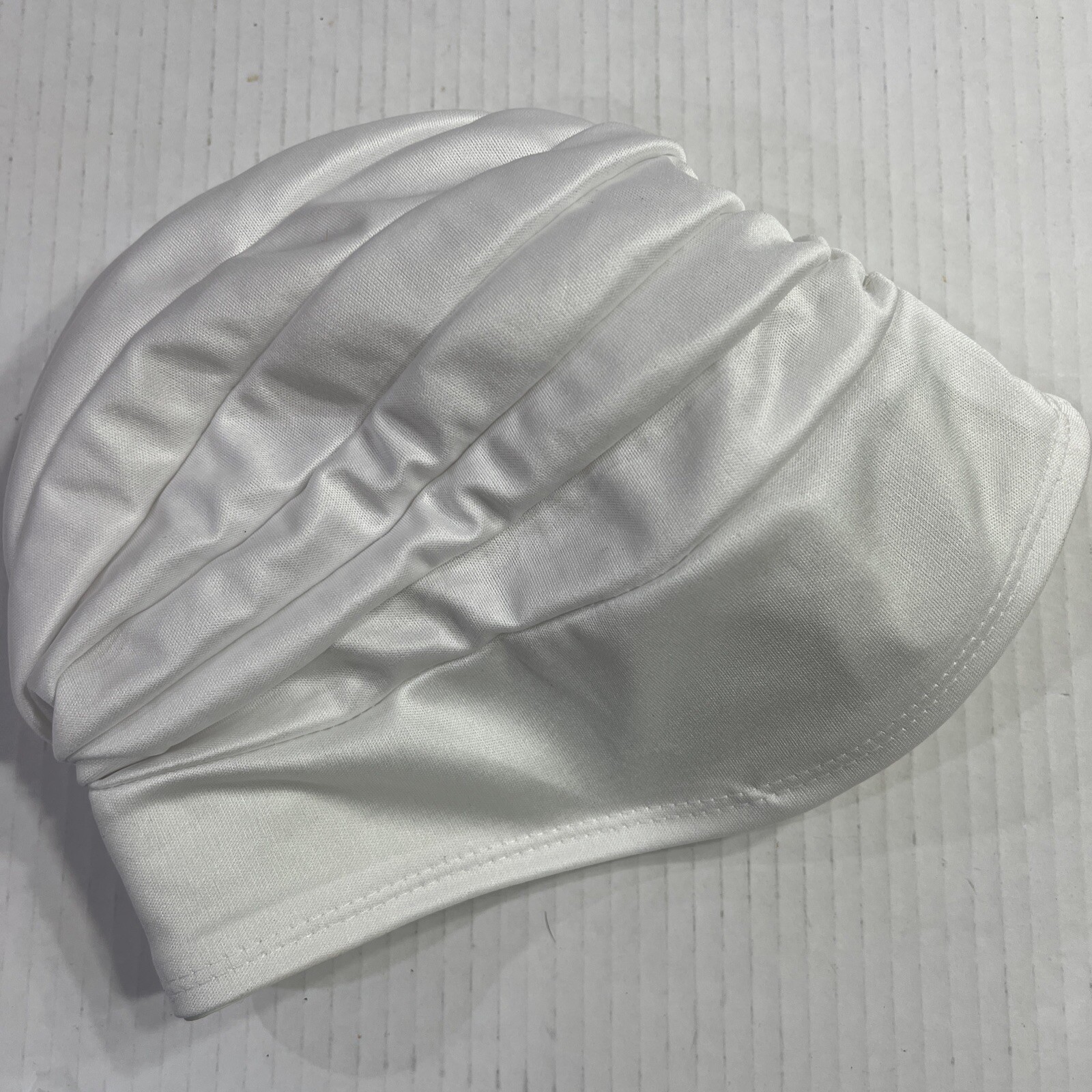 NEW Vintage Swimming Swim Cap Hat White Pleated Turban Cloth Design “Jantzen”