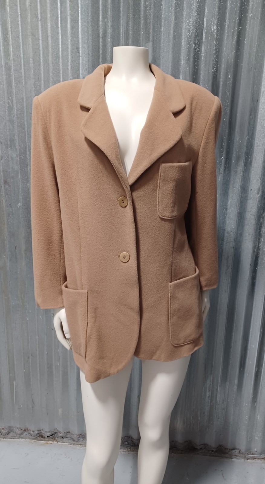 Vintage 80s Jacobson’s Ladies Beige Wool Blazer Size 12 Petite
