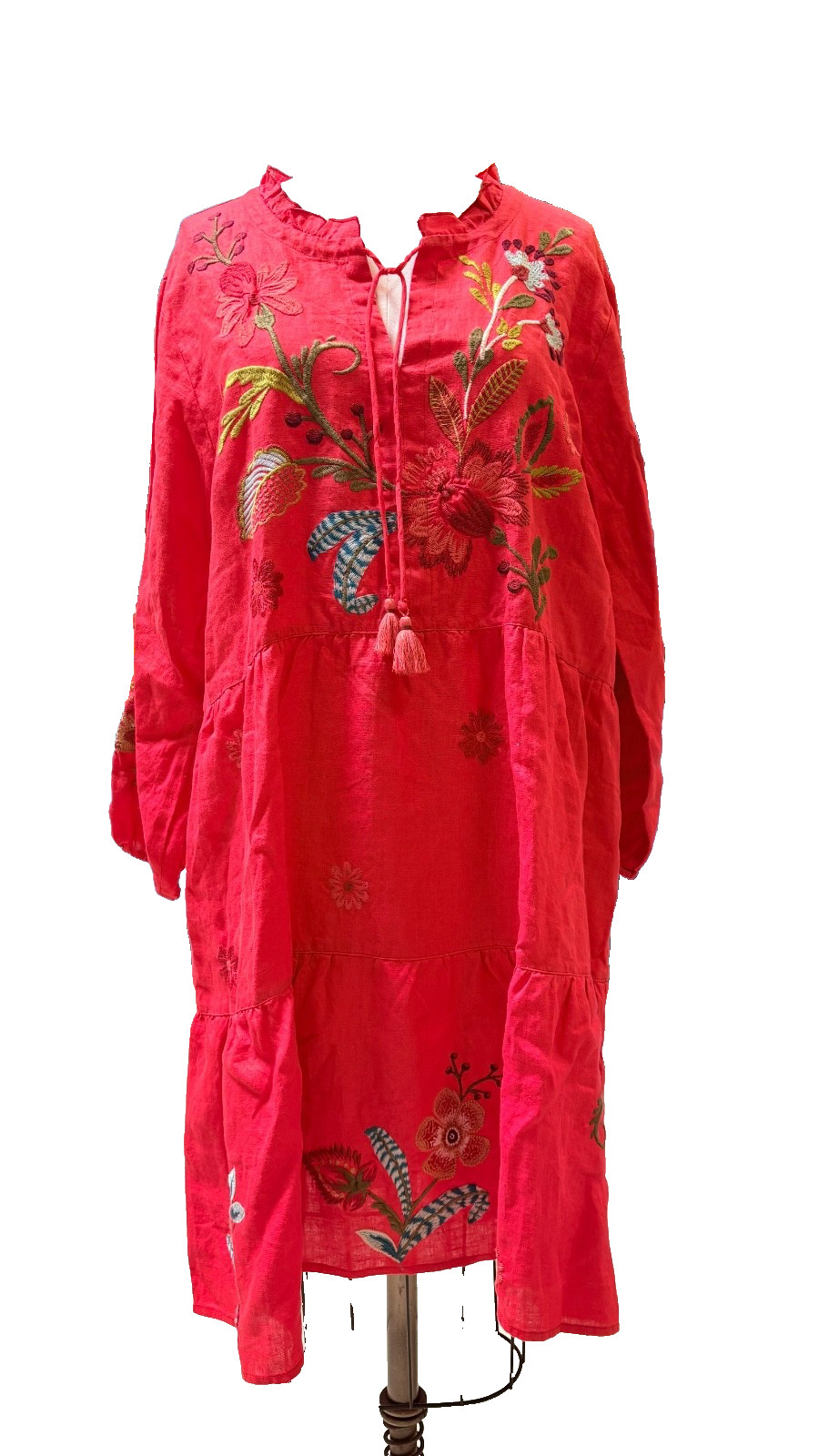 NWT Johnny Was Red Isabella Tiered Field Dress XL