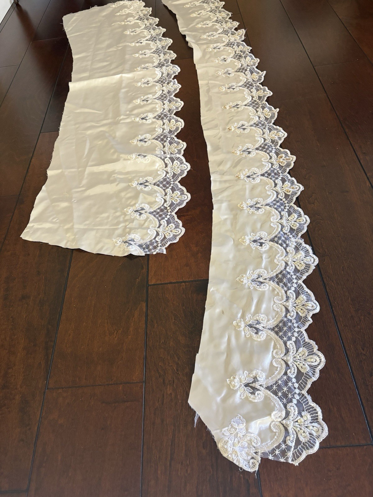 140+ Inches of Beaded and Sequined Wedding Dress Train Appliqués