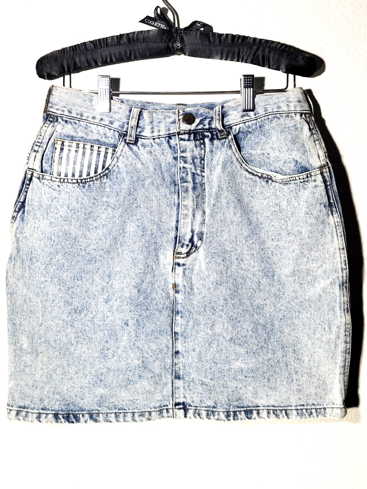 Vintage denim Mini skirt Sports Fever size 11 cotton jean skirt high waist