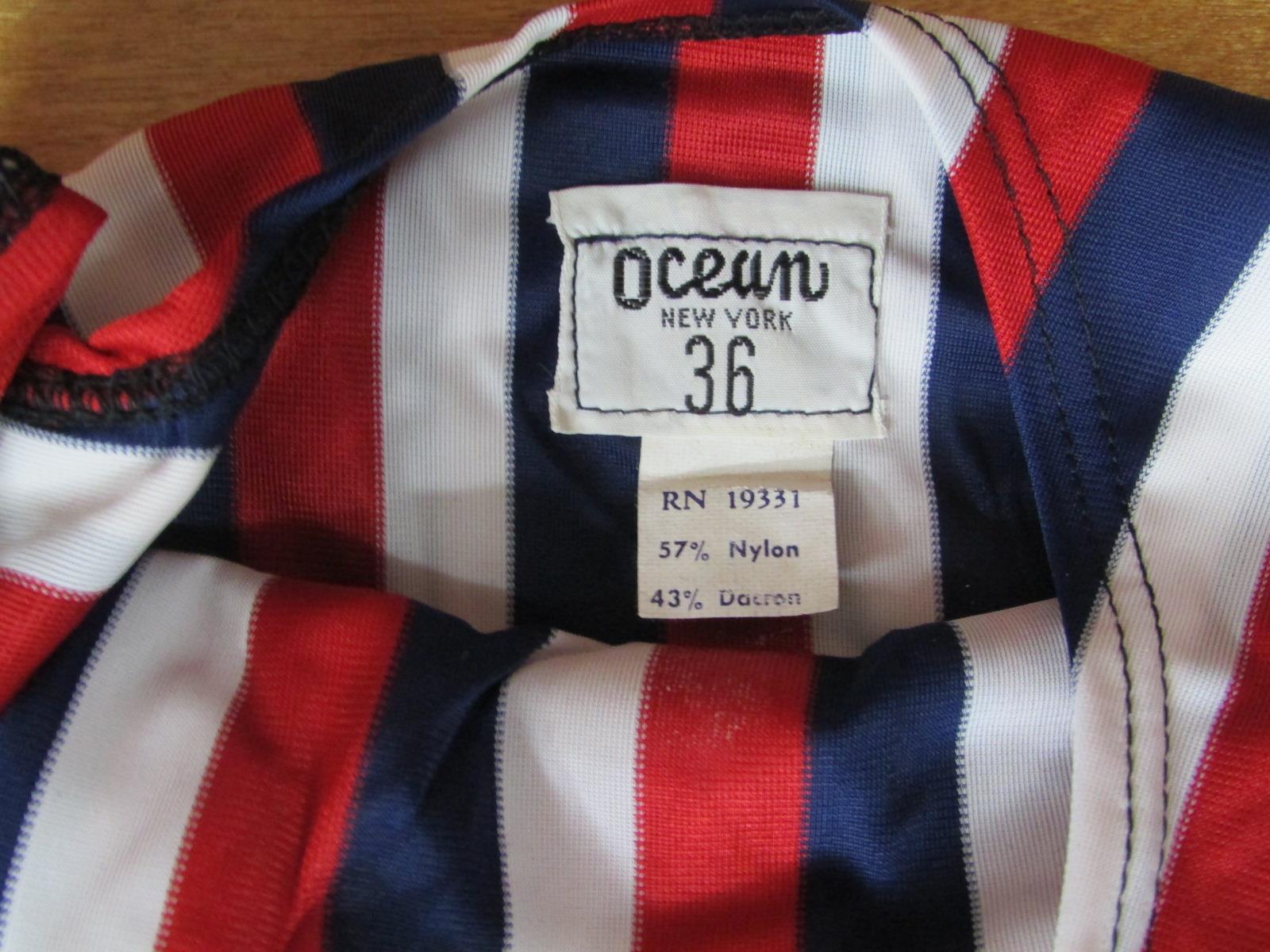 Vintage 1960s Ocean Mermaid Swimsuit NOS w/Liberty Magazine Framed Beach Pennant