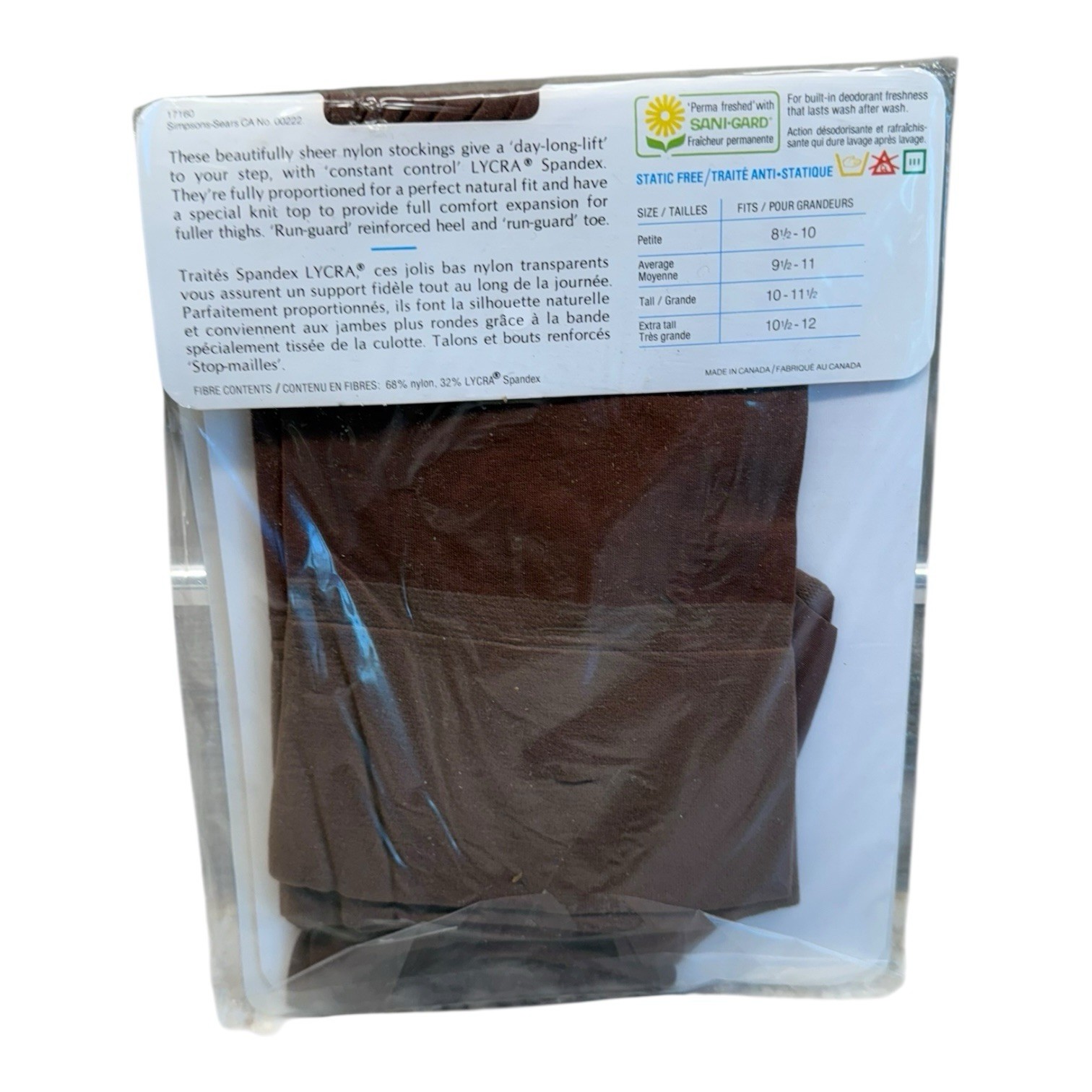 Vtg Sears Cling-alon Sheer Support Nylon Stockings Taupe Petite 8 1/2-10