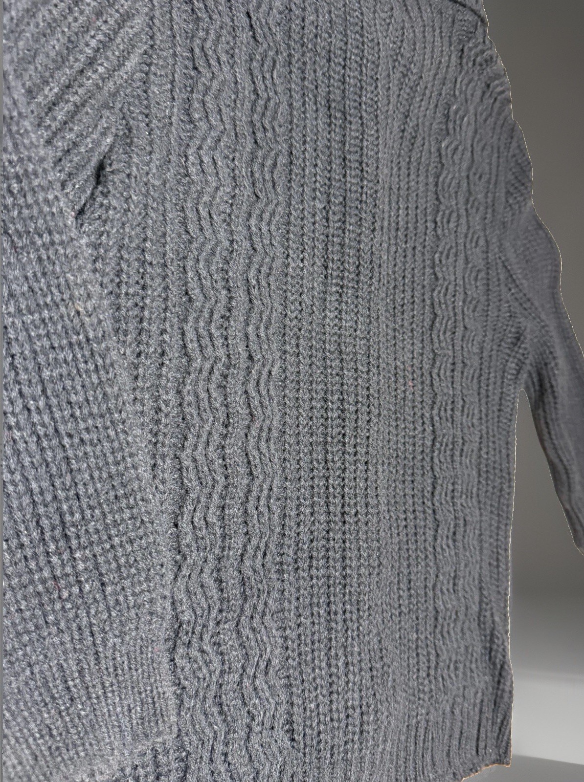 Vtg 60s Orlon Acrylic Cable Knit Cardigan Sweater Chunky Marbled Buttons L NOS